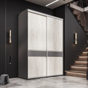Шкаф-купе "Крафт-10" ШКК-06 Графит/Дуб крафт белый (BTS)